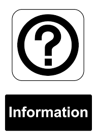 Images of a question mark and the word information