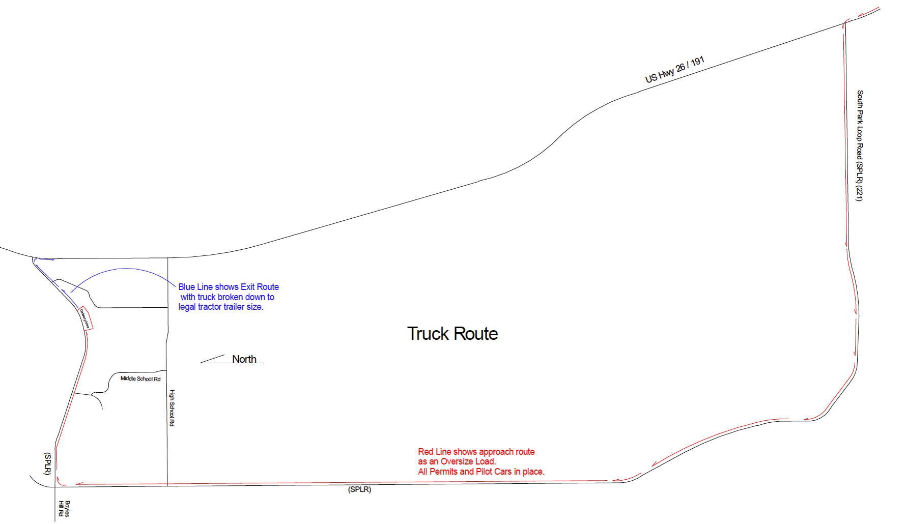 Traffic Control Map South Park Loop Road